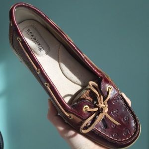 SPERRY TOP-SIDER Burgundy Leather with Anchor NWOT